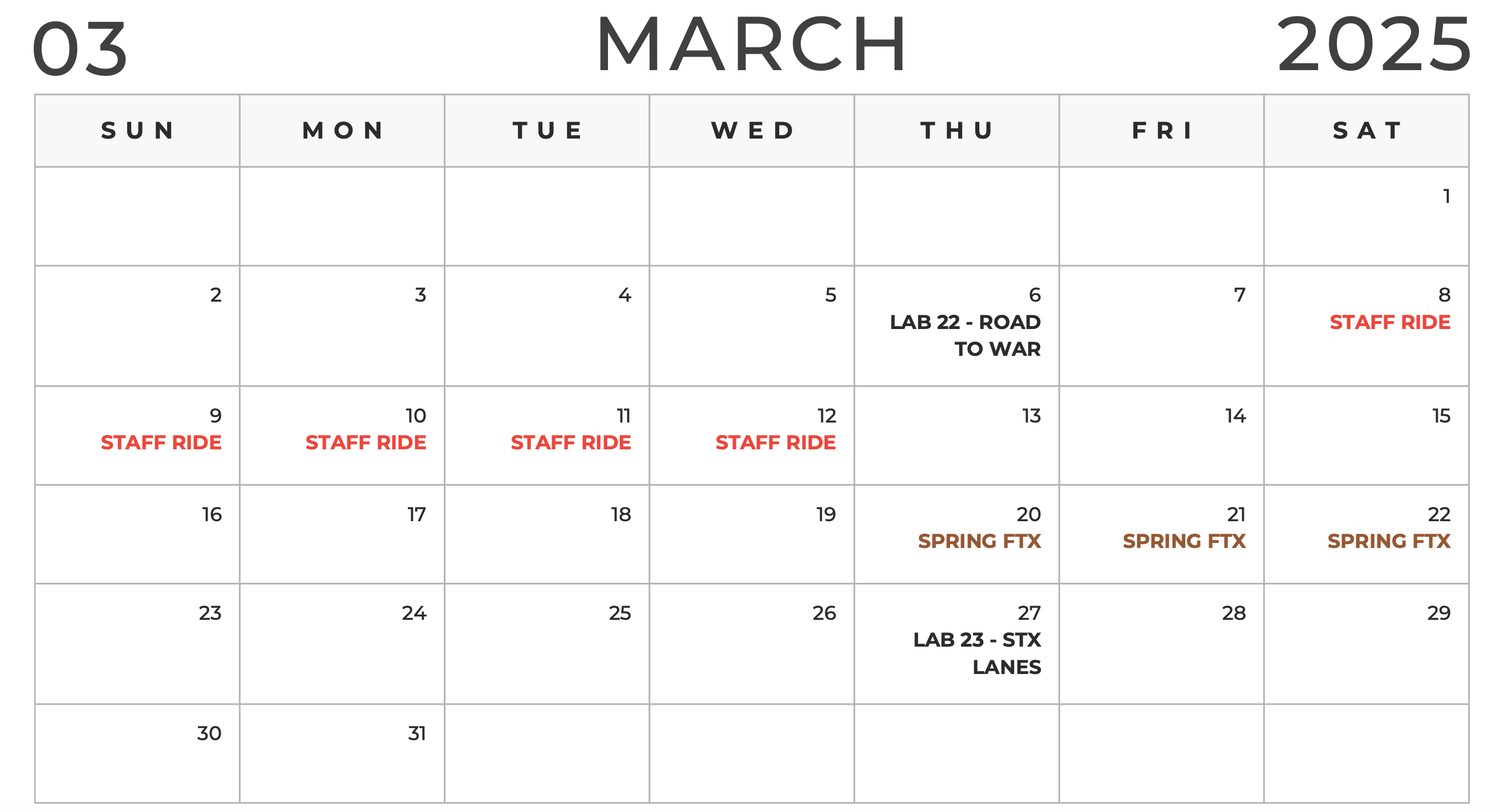 march calendar